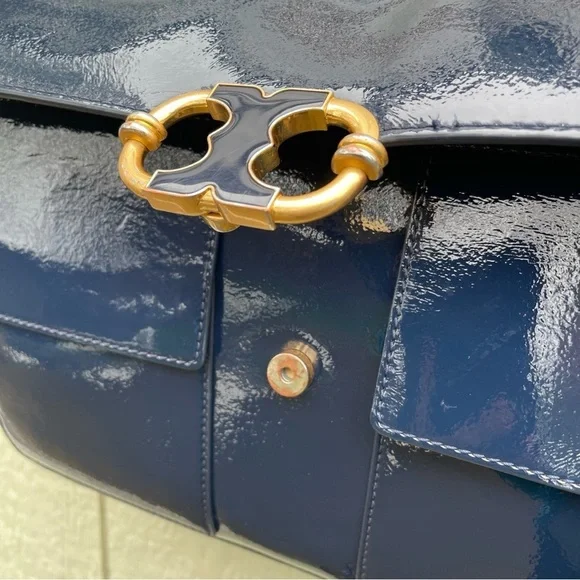 Tory Burch handbags cross body shoulder Gemini Link Patent Leather Golden Chain - Picture 4 of 16